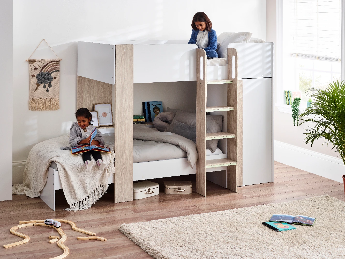 Horizon Bunk Bed - Pale Wood And White - Image 3