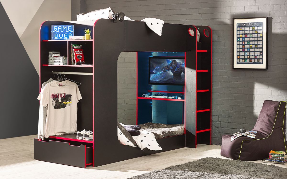 Impact Gaming Bunk Bed - Black / Red - Image 8