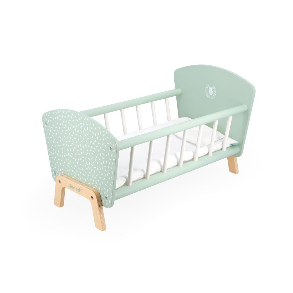 Janod Zen Dolls Bed is a pretty wooden doll's bed that is suitable for dolls up to 42 cm and comes complete with a blanket and a pillow.