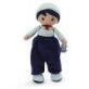 Kaloo Doll Lucas is easily recognized by his striped hat that matches his sea green sailor top, and his comfortable pants. His little red scarf gives this soft doll a relaxed and refined look.