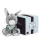 Kaloo Les Amis Donkey is adorably soft with silky fur in silver, velvety inner ears and paws and stylish blue embroidered kerchief around his neck.