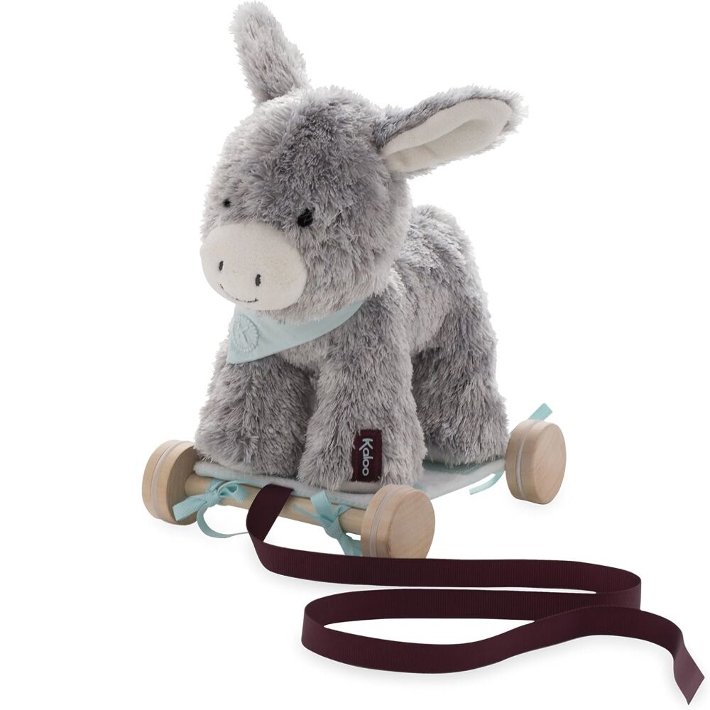 This Kaloo Pull Along Donkey is a super-soft toy that can be easily attached to its base with velcro and can be pulled along by your little one.