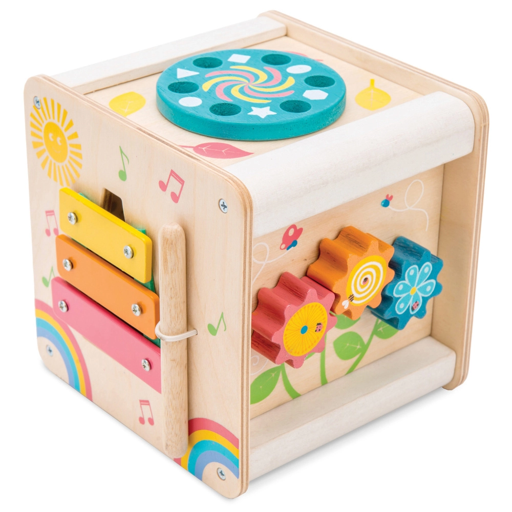 This Le Toy Van Activity Wooden Cube is ideal tot for Toddlers offering them many play activities, helping them develop hand to eye coordination.
