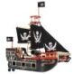 Le Toy Van Barbarossa Pirate Ship a highly detailed wooden toy, crafted from durable wood, built to last and sustainably sourced for eco friendly play.