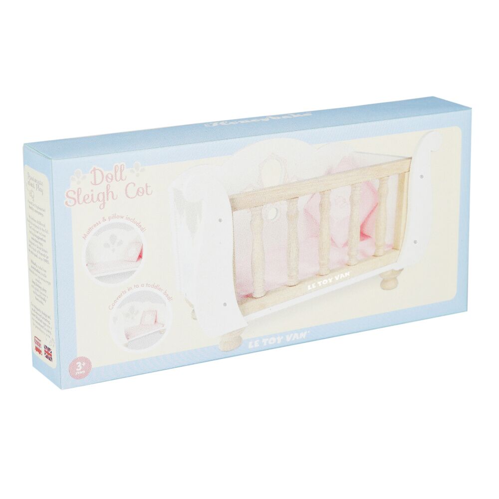 Le Toy Van Sleigh Doll Cotbed - Image 11