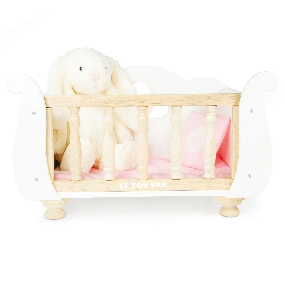 Le Toy Van Sleigh Doll Cotbed - Image 9