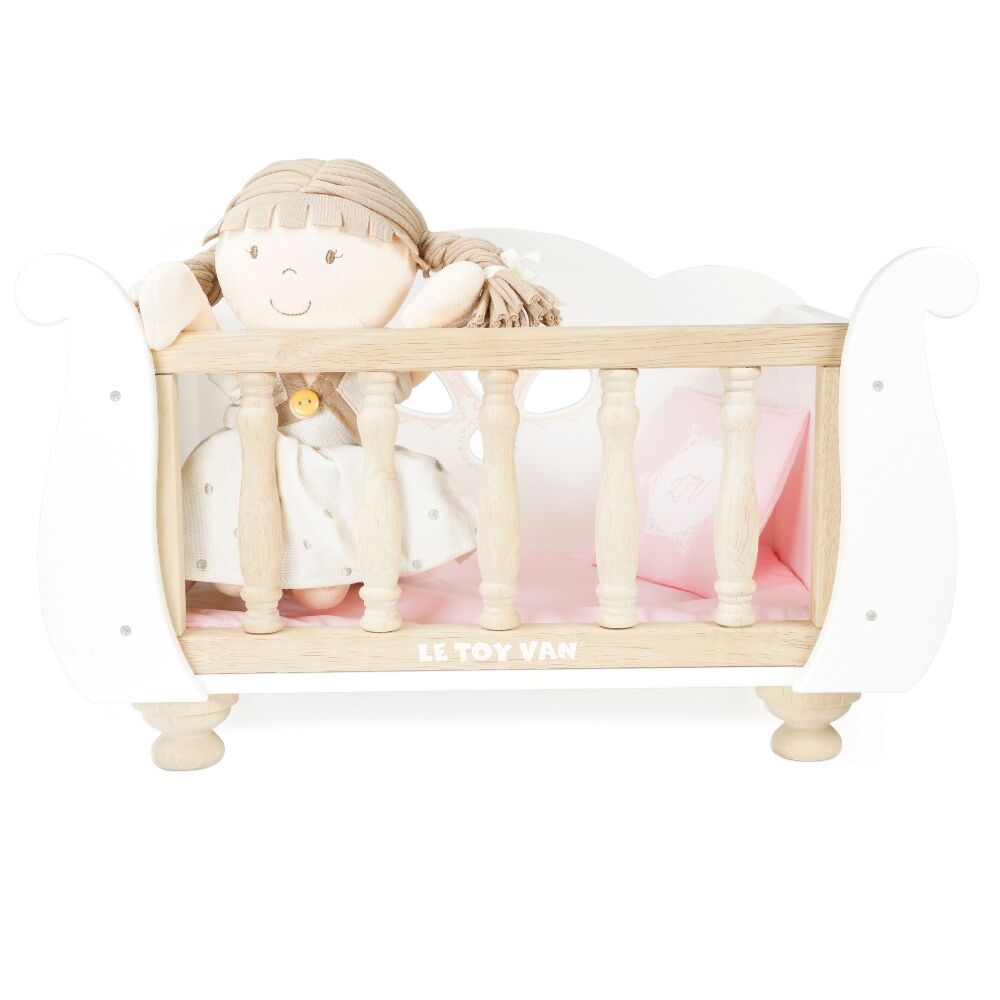 Le Toy Van Sleigh Doll Cotbed - Image 6