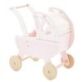 Le Toy Van Sweet Dreams Dolls Pram in Pink is a traditionally styled wooden dolls stroller, finished in delicate soft pastel pink, cream and fresh white colours with hearts and lace motifs.