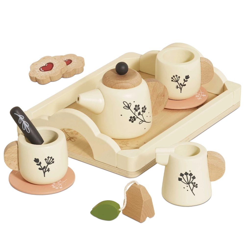 This Le Toy Van Tea Set is a vintage styled, traditional wooden toy, destined to be loved by little ones for hours of play.