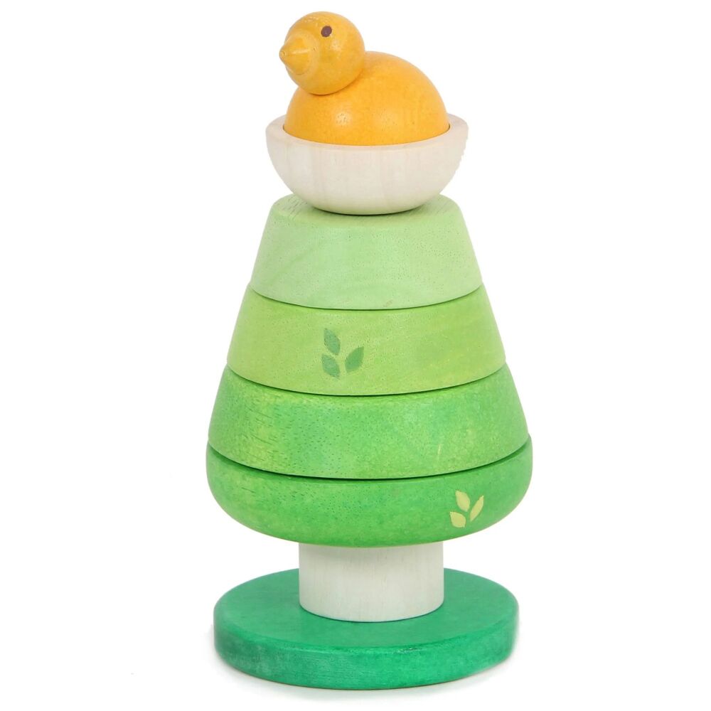 Le Toy Van Tree Top Stacker is a gorgeous wooden toy for little hands. The stacker encourages hand eye co-ordination and dexterity. Topped off with a sweet bird in the nest.