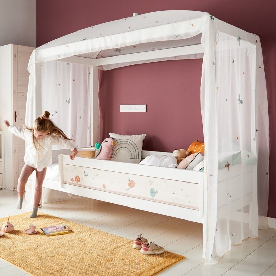 Lifetime Canopy Bed Fairy Dust is a robust, durable kids bed that is designed to grow with your child, with a delightful canopy