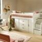 Lifetime All-In-One Semi High Bed with Steps, is a combination of fun and function that comes with a set of storage steps and a sturdy handrail, which can be arranged on the Left or Right hand side of the bed.