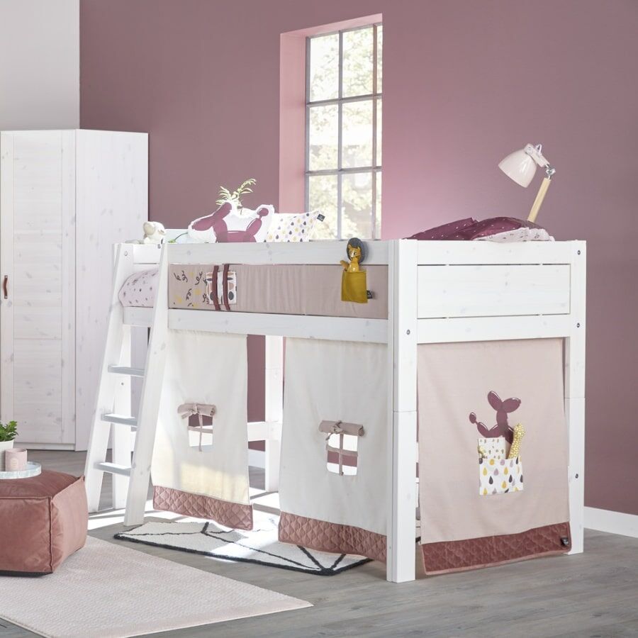 Lifetime Funland Semi High Bed with its pretty Play Curtain and matching Bed Front would delight any little princess room