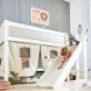 This Lifetime Midi Bed with Slide, is a solid wood play bed with Scandinavian design and craftsmanship, that is a wonderfully fun & practical bed