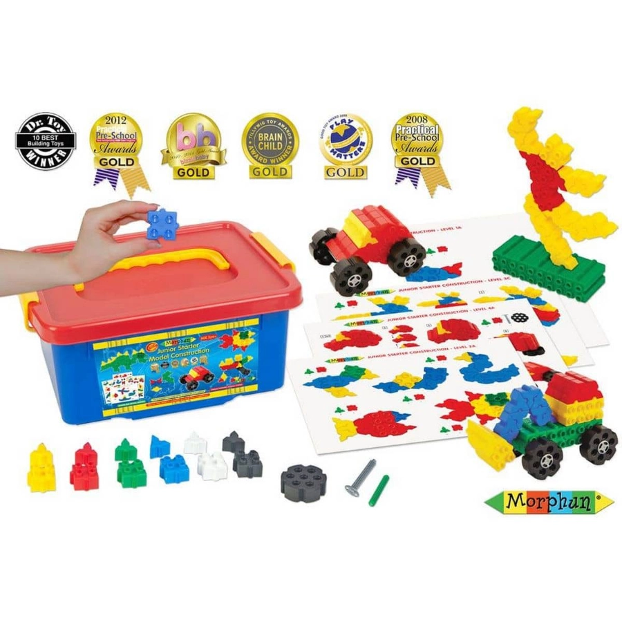 Morphun Junior Starter Rainbow Construction Set is a brightly coloured 400 piece construction system that has great creative and fun value
