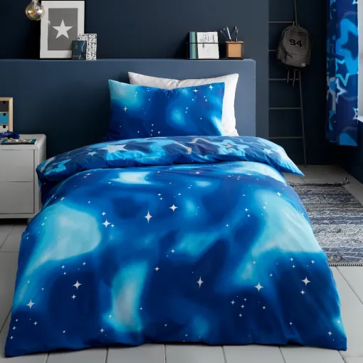 Ombre Stars Blue Single Duvet Cover 2
