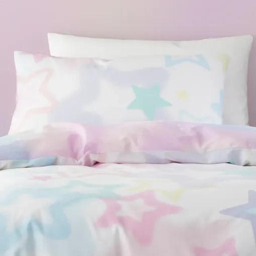 Ombre Stars White Single Duvet Cover 3