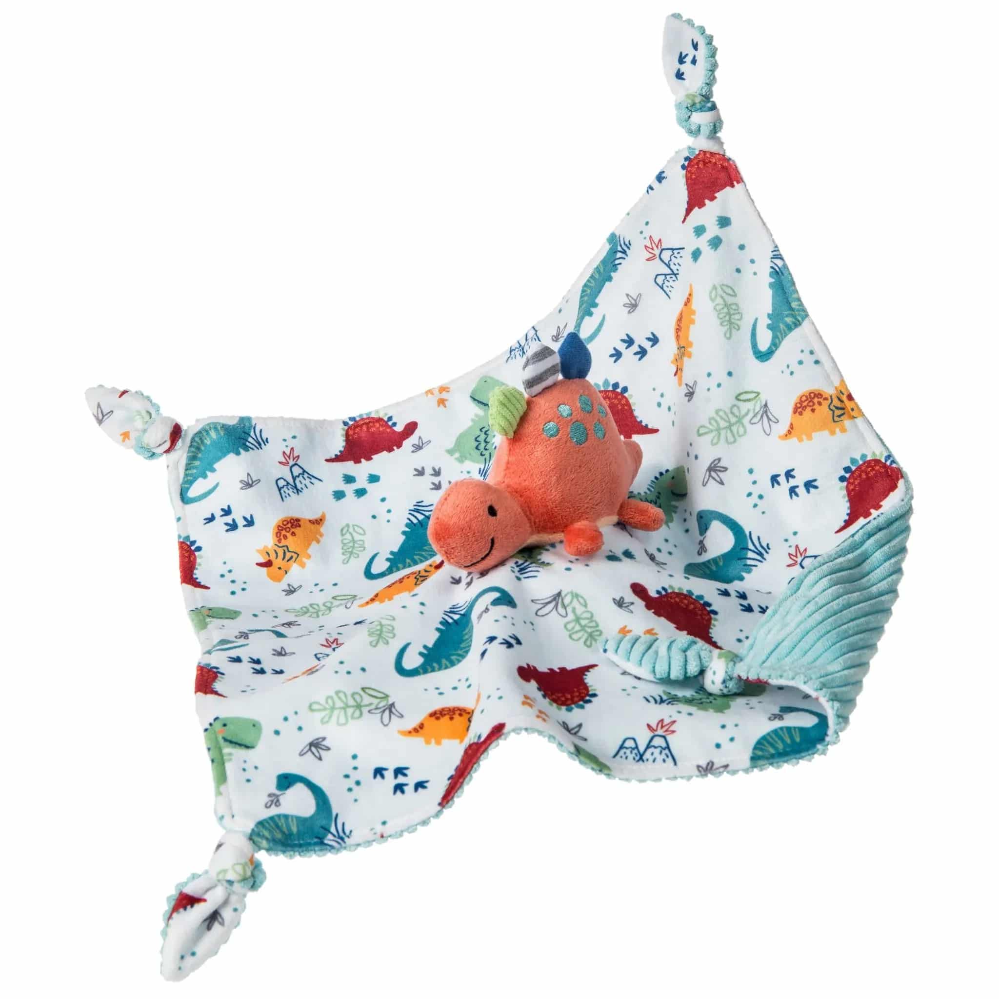 Pebblesaurus Baby Comforter by Mary Meyer features the cutest dinos you’ll find. Decidedly un-ferocious, these dinosaurs will be a baby’s best friend.