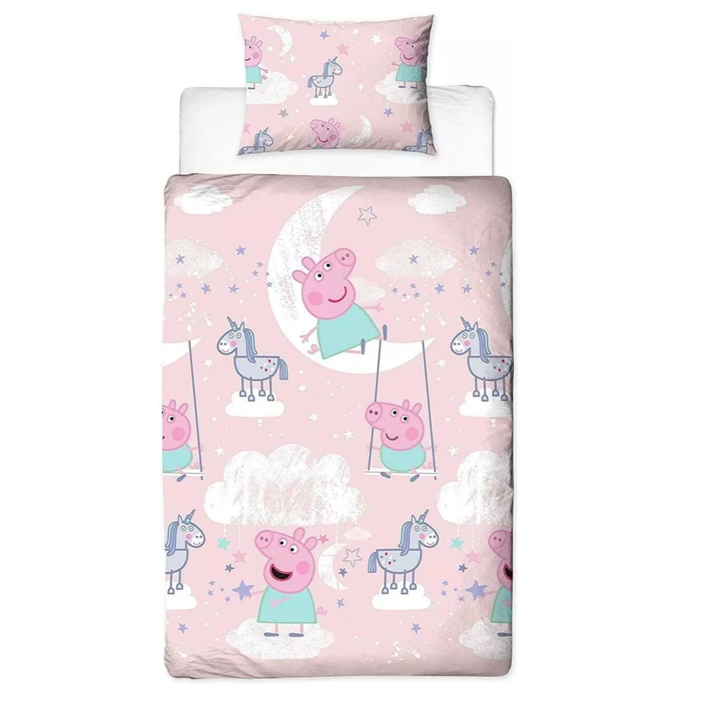 Peppa Pig Stardust Duvet Set is a reversible duvet cover and pillowcase is ideal for little fans of the universally popular animated series!