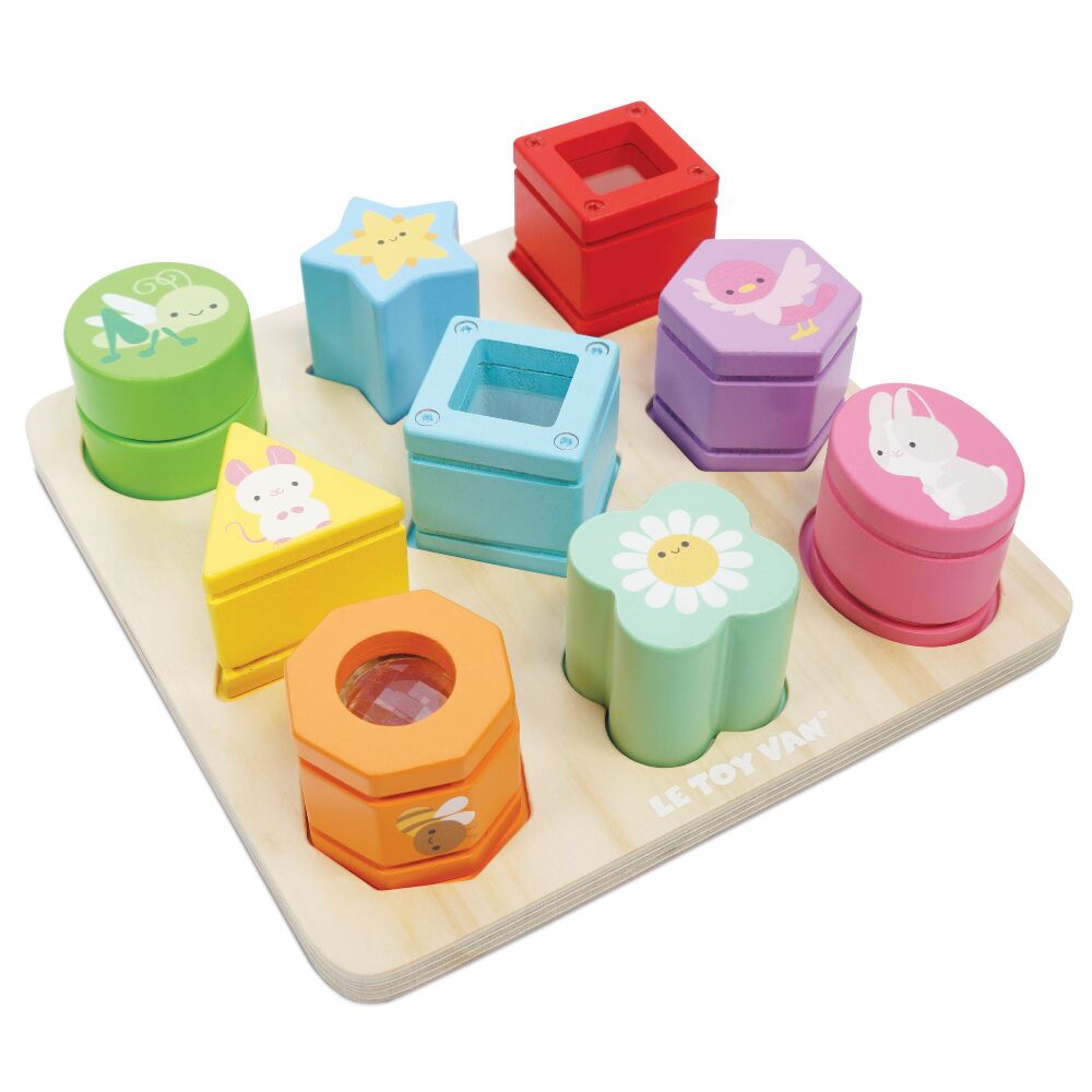 Le Toy Van Sensory Shapes are a set of wonderful wooden sensory toys for lots of fun activities to stimulate young minds and helps encourage colour and shape recognition.