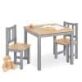 Pinolino Table And Chairs Fenna consisting of two chairs and one table, made of solid pine, finished in grey and clear lacquered.