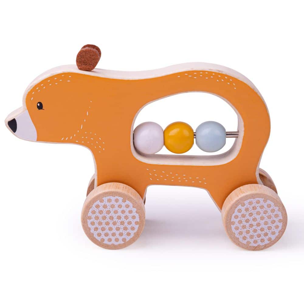 Bigjigs Toys Push Along Bear is an adorable FSCĀ® Certified wooden toy designed to help little ones to develop their fine motor skills!