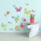 These RoomMates Brushwork Butterfly Wall Stickers feature fluttering butterflies and pretty flowers in pretty colours.