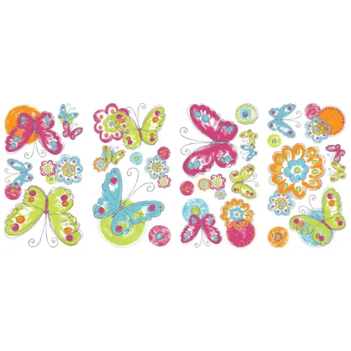 RoomMates Brushwork Butterfly Wall Stickers 5 1