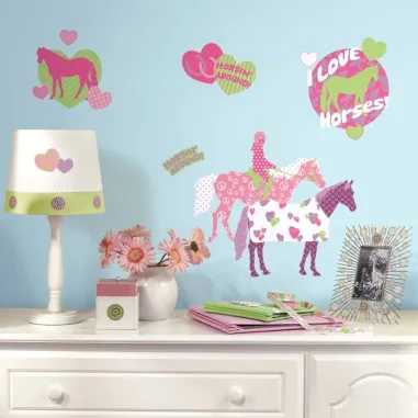 RoomMates Crazy Horse Wall Stickers are removable and re positionable kids wall stickers are the perfect way to decorate the room of any young horse fan.