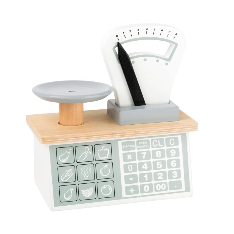 This Small Foot Wooden Weighing Scales feature a classic, weighing pan and moving weight indicator, just like the real thing.