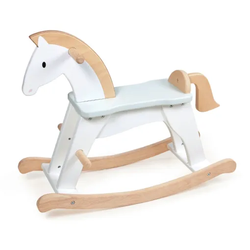 The Tender Leaf Toys Lucky Rocking Horse is a classic toy with modern charm, making it a stylish addition to any nursery or playroom.
