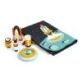 Tenderleaf Space Adventure Mat & Accessories a galaxy themed play mat, includes a solid wood flying saucer with a little alien encased in an acrylic dome