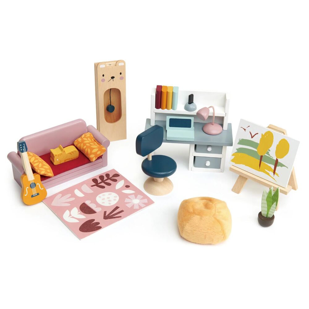 Tenderleaf Toys Study Furniture set, with its cool on trend styling would be a great addition to any of our Traditional Doll Houses.