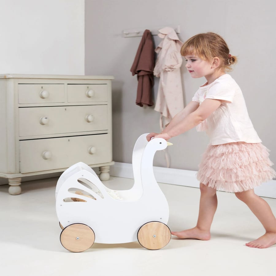 Tenderleaf Sweet Swan Dolls Pram - Image 3