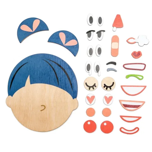 Tenderleaf Toys Whats Up is a wonderful and imaginative wooden toy to teach children all about emotions, with 28 magnetic facial parts to put together