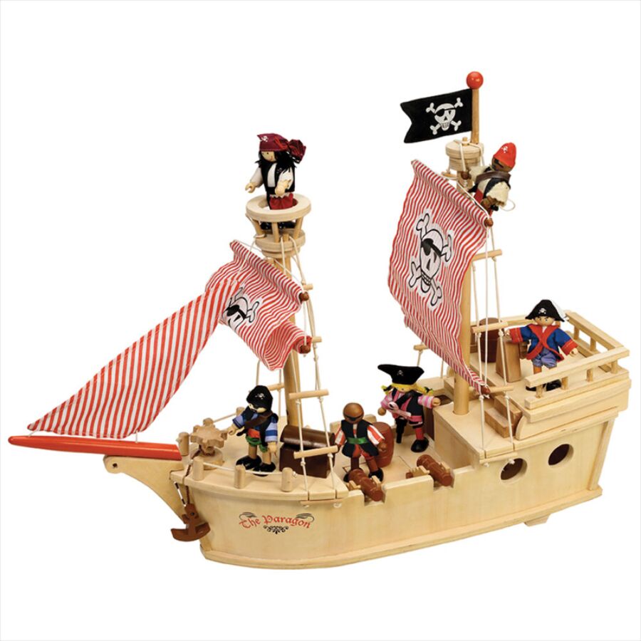 Tidlo Paragon Pirate Ship is guaranteed to take pride of place in the playroom, providing a passage to a whole new world of swashbuckling adventures.