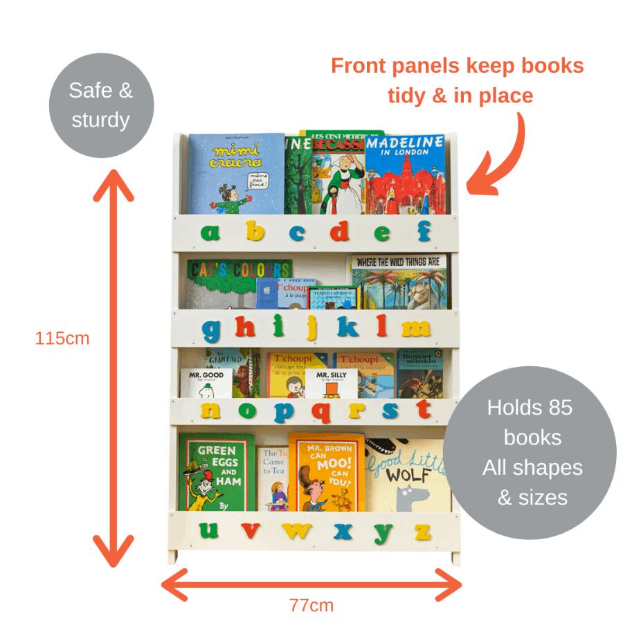 Tidy Books Alphabet Bookcase - White - Image 7