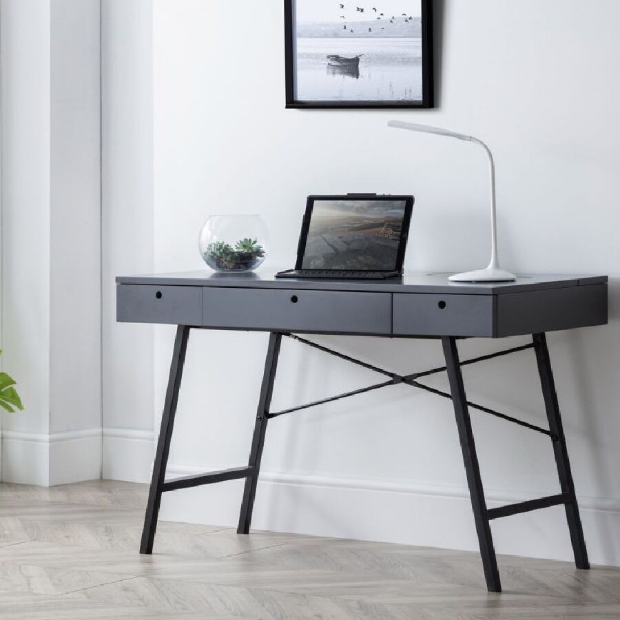 Trianon Desk in Grey is a contemporary desk would be ideal for study and makes for a great addition to any home office or workspace.