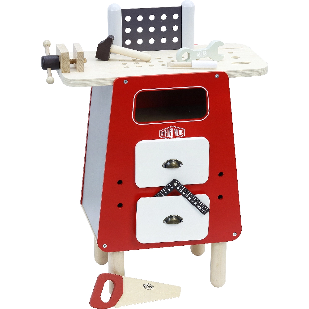 The Vilac Workbench & Accessories is a wonderful vintage style workbench that includes 76 pieces and will provide hours of useful entertainment for children.