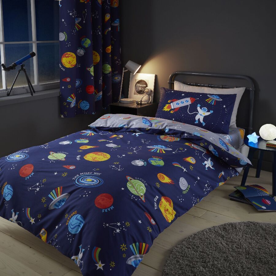 outer space kids bedding
